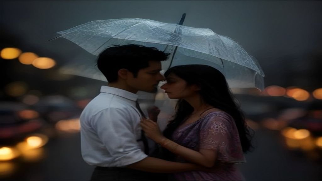 ChatGPT rainy couple photo prompt cover