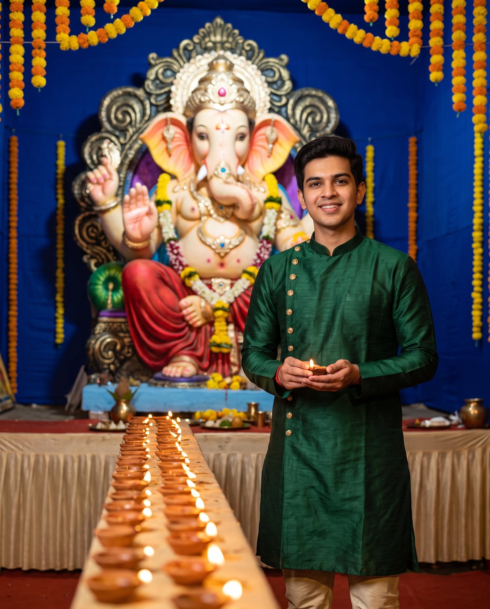 Pandal night aarti Ganesh prompt example