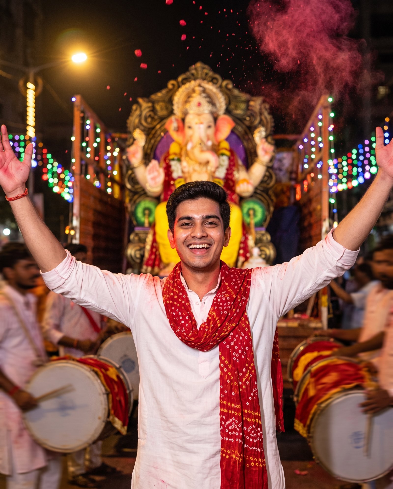 Visarjan procession night Ganesh prompt example