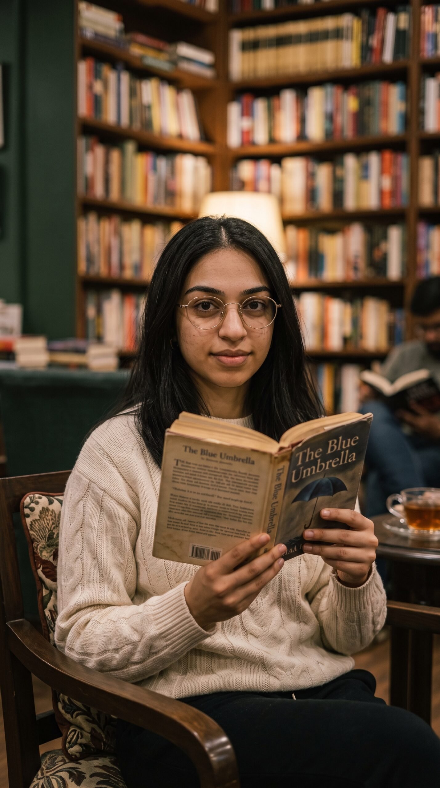 Library portrait Instagram prompt example