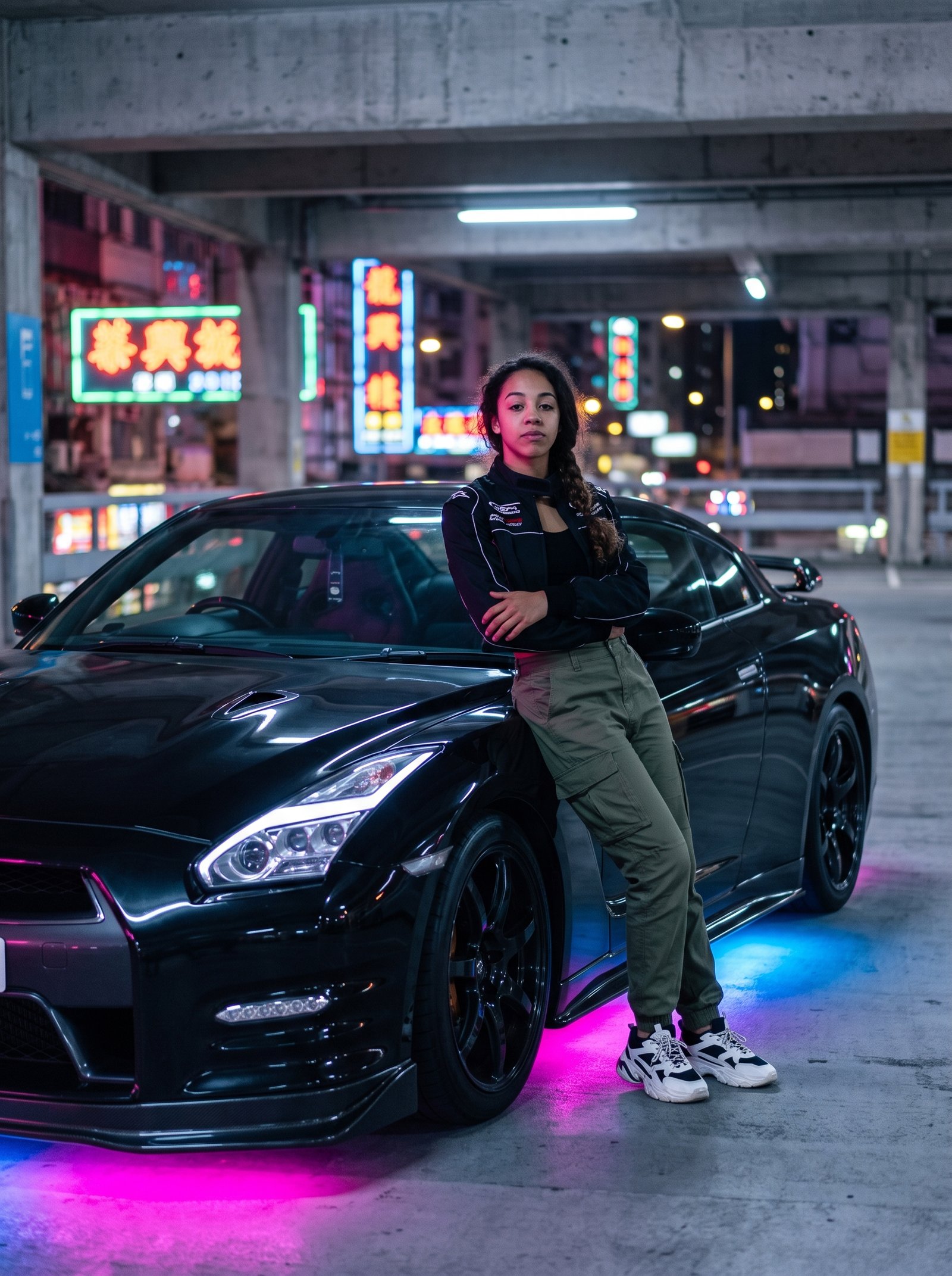 Neon street racer prompt example